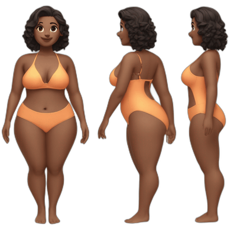 Slim-Thicc woman swimsuit posing full body (curvy slim body type, perfect body, hourglass figure) emoji