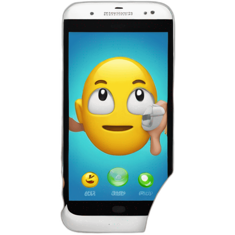 kids phone on hand emoji