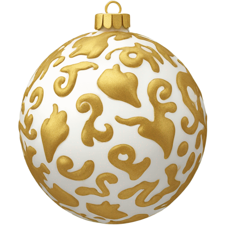 Golden and white realistic ornament emoji