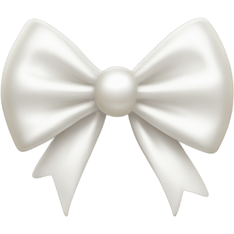 A white bow with a pearl shimmer emoji