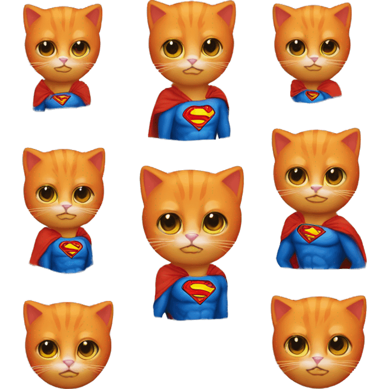 Orange cat buff Superman emoji