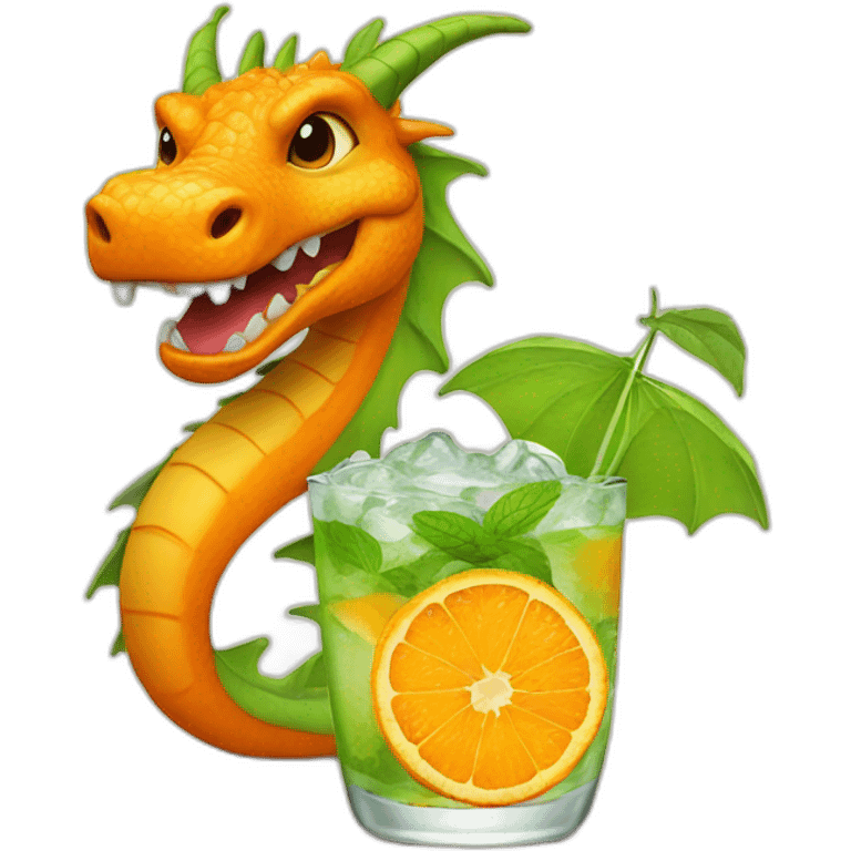 orange dragon with mojito emoji