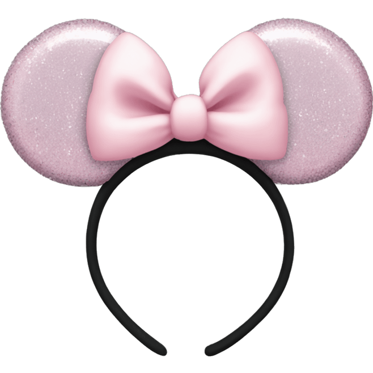 Pastel pink Minnie Mouse ears with glitter emoji