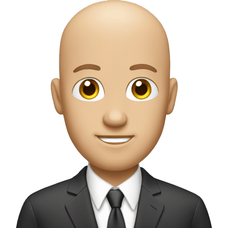 A bald golfer in a suit emoji