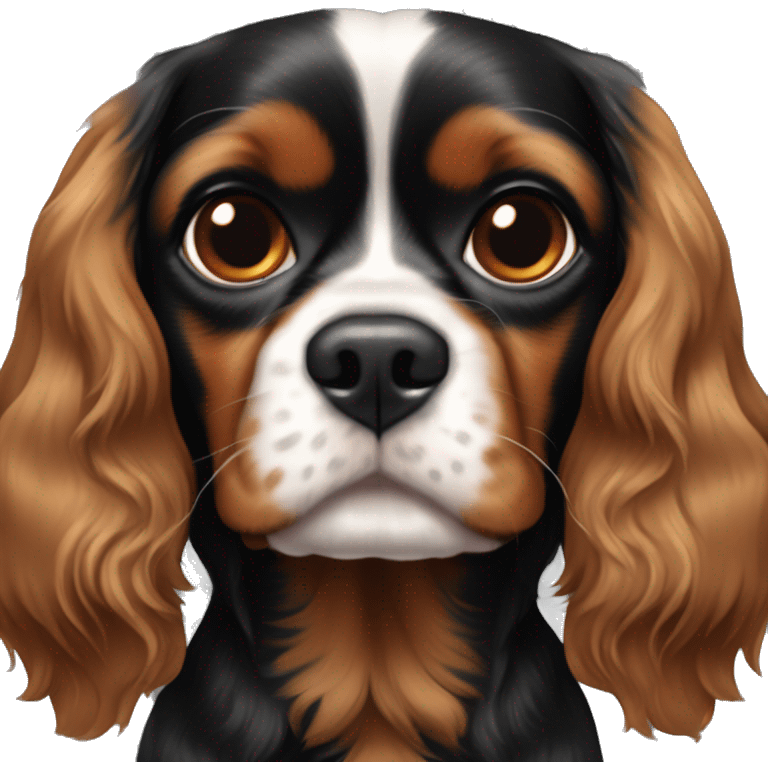 Black and Tan cavalier King Charles spaniel emoji