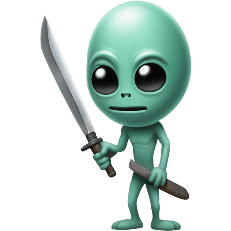 Alien holding a machete emoji