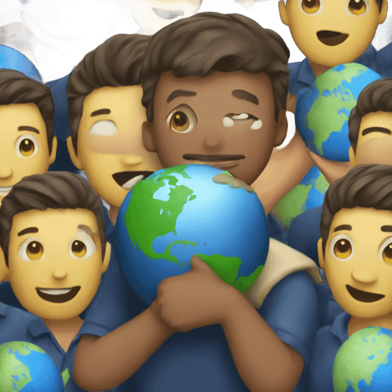 a guy hugging earth emoji