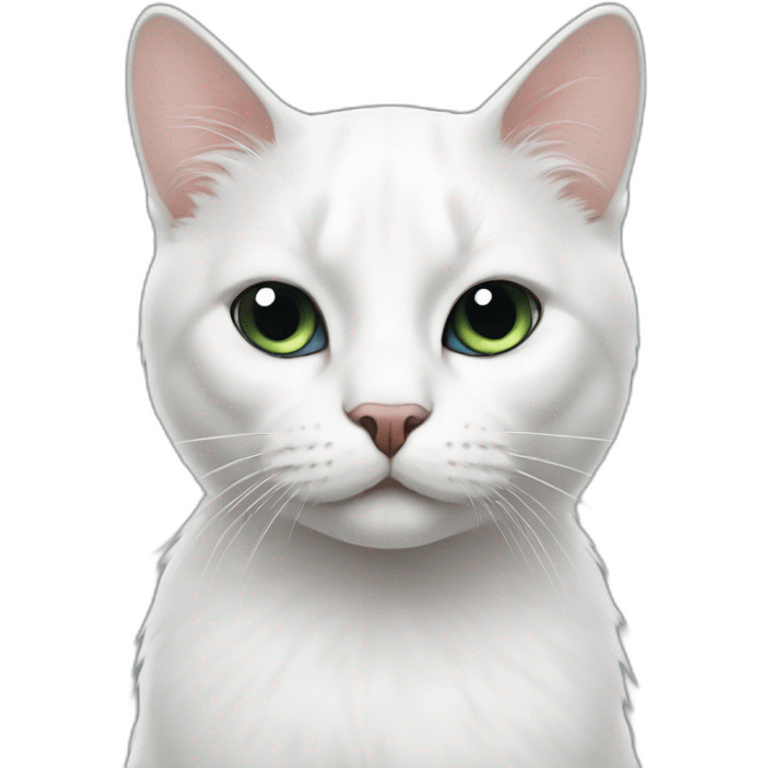 a white cat with big black stains emoji