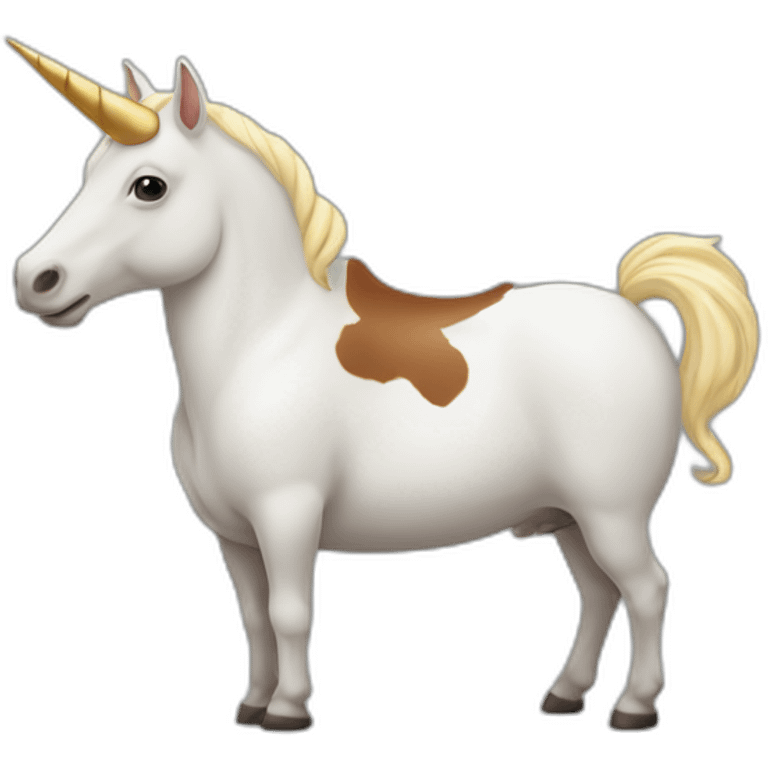 Une Licorne sur une vache emoji