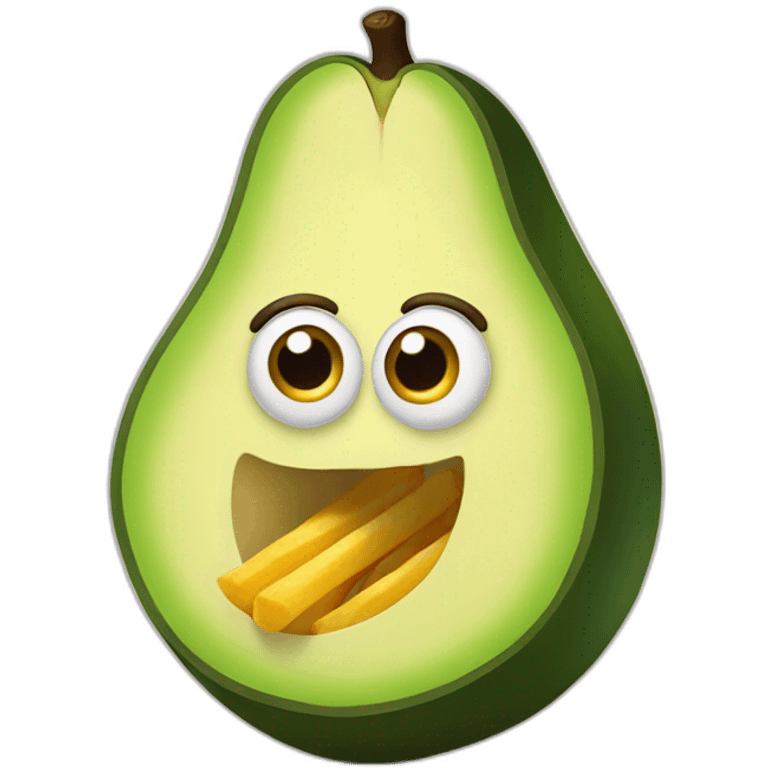 Avocado that eat French fries  emoji