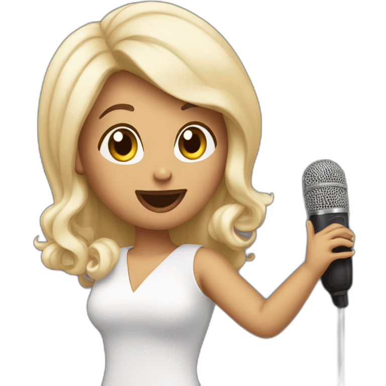 Aguilera singing in microphone emoji