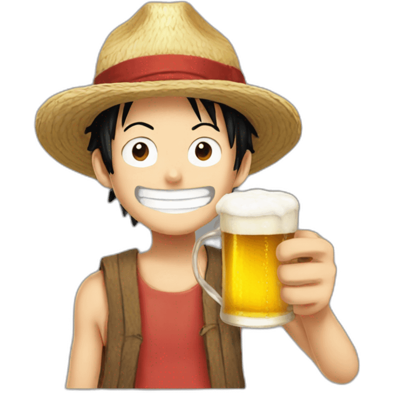 luffy drink beer emoji