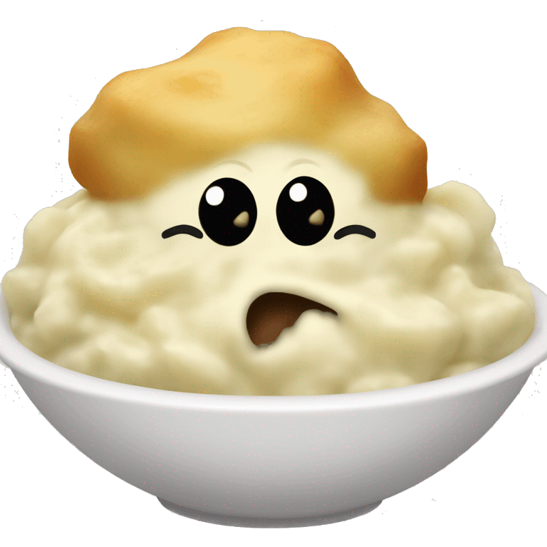 Mashed potatoes in a bowl emoji