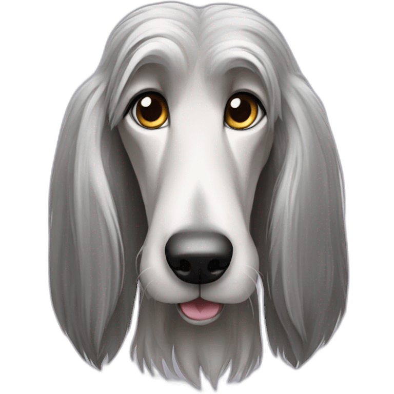 silver afghan hound emoji