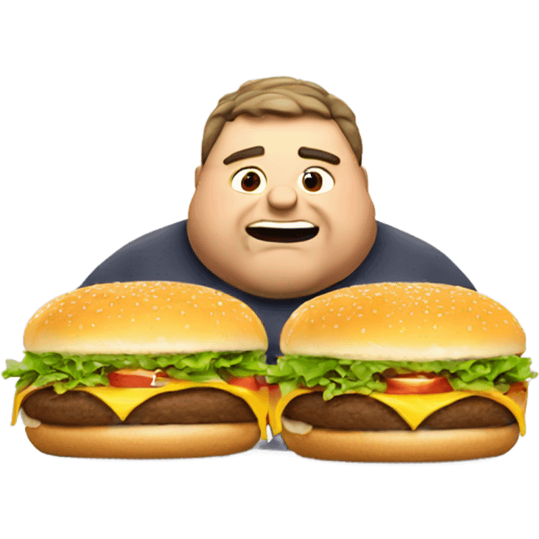 Fat guy eating a cheeseburger  emoji