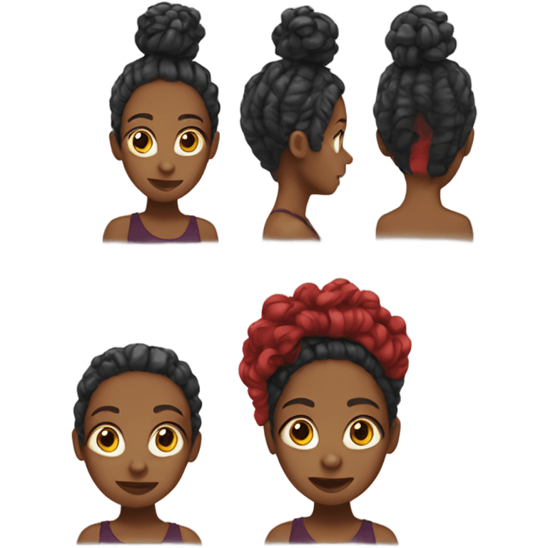 Black girl with red locs emoji