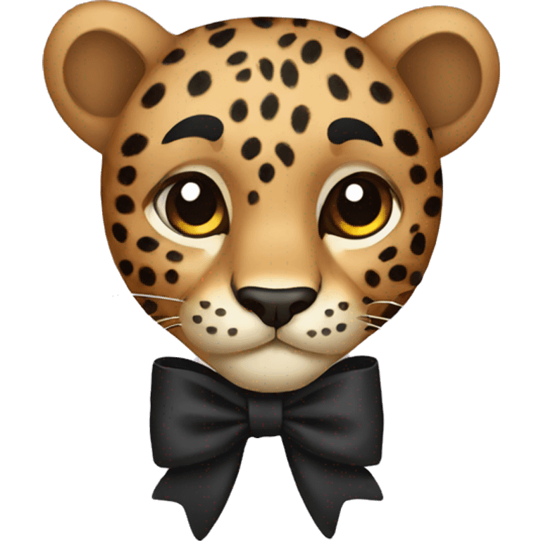 Leopard black bow emoji