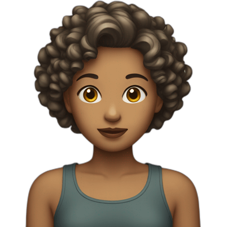 girl with short curly hair emoji