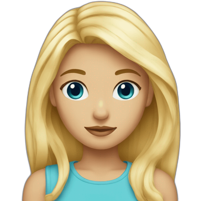 Fille blonde yeux bleus emoji