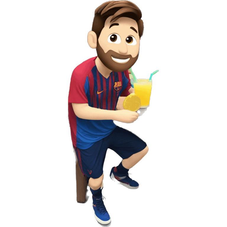 messi drinking  lemonade at Disney world  emoji