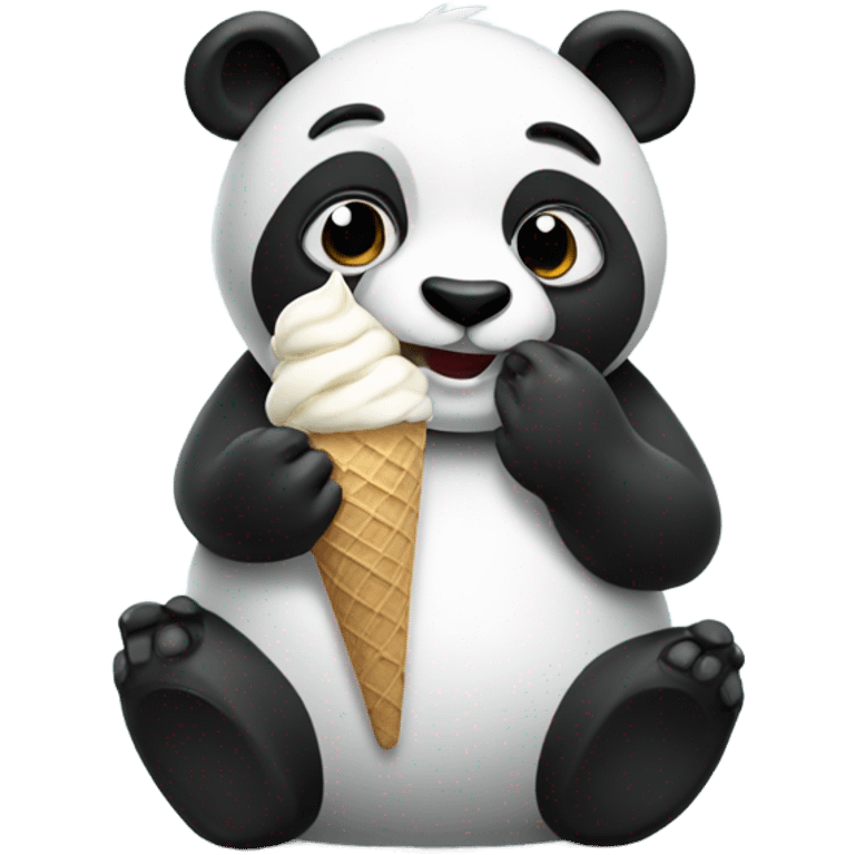 Panda eating ice cream emoji