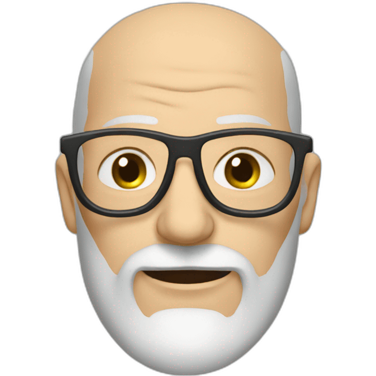 Bald old man with beard glasses emoji