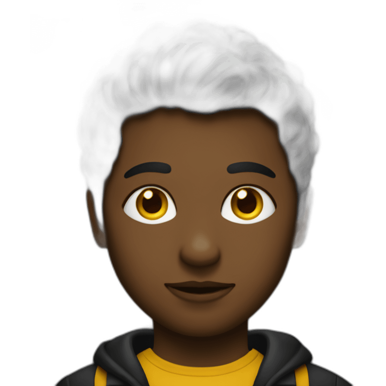 Personne noir avec les yeux rouges et jaunes emoji