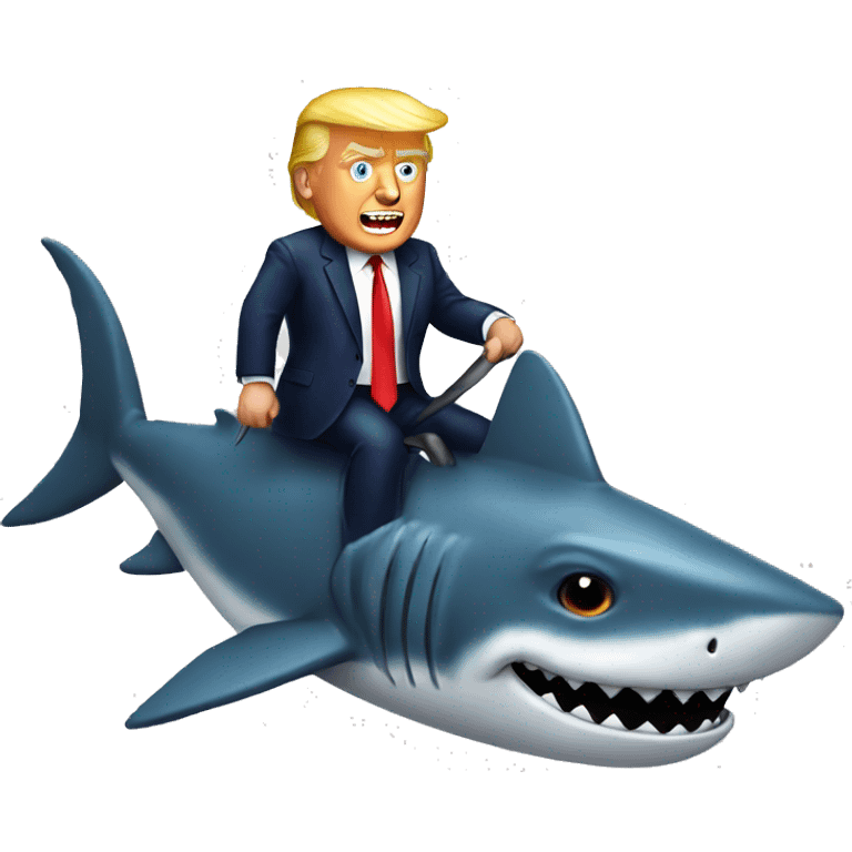 Trump riding shark emoji