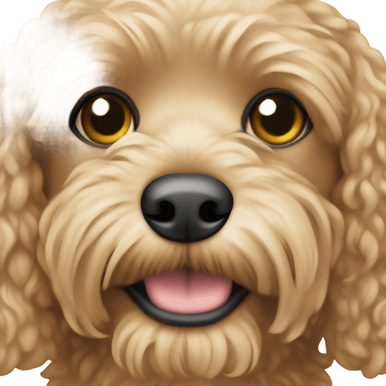 Small cavapoo dog beige coloured emoji