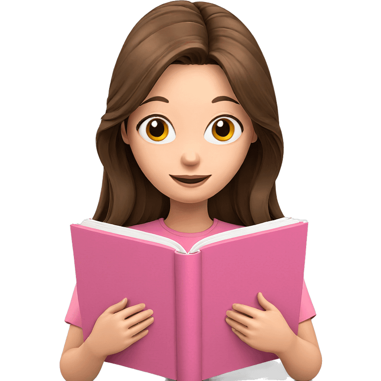 smiling girl reading a book emoji