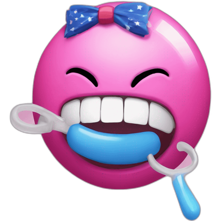 America (countryhumans) With a pink pacifier in his mouth emoji