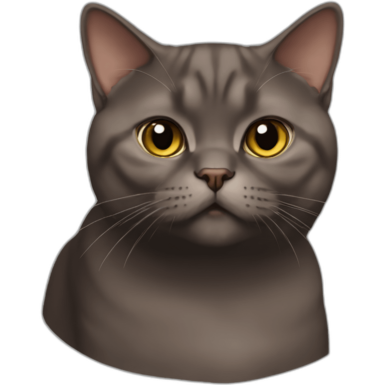 Chocolate-colored British Shorthair cat emoji