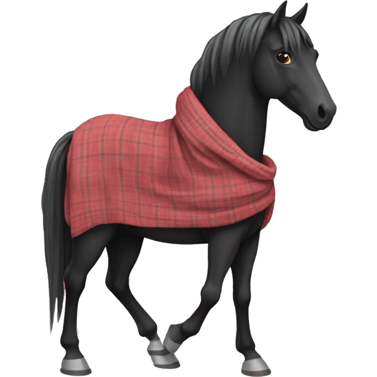 black horse wearing a blanket emoji