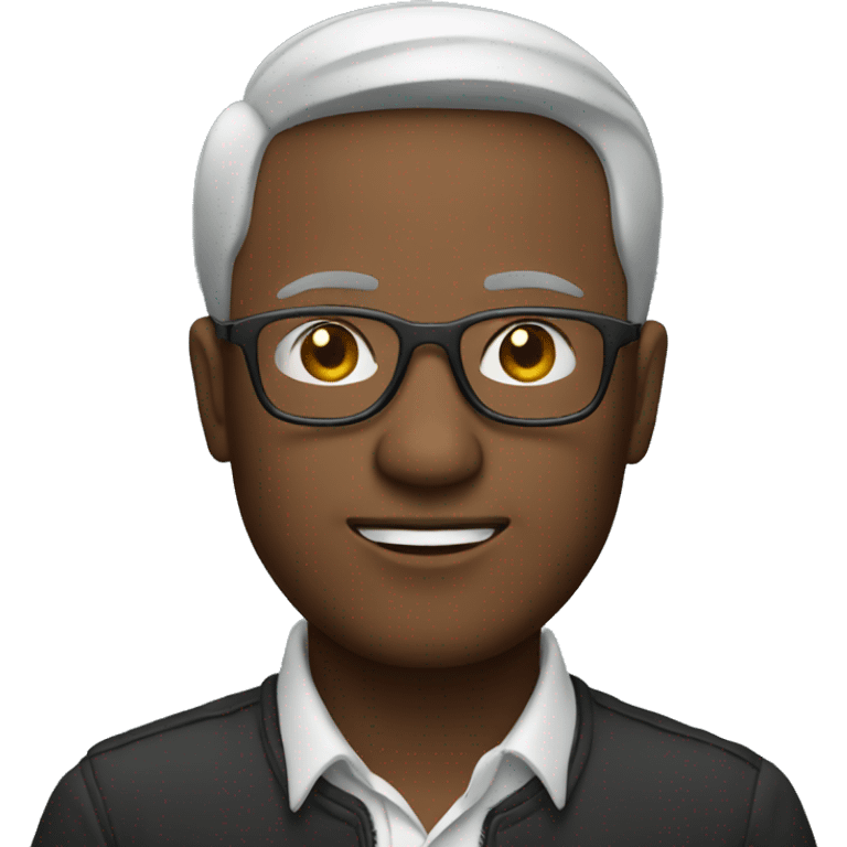 A man With a glasses on the laptop emoji