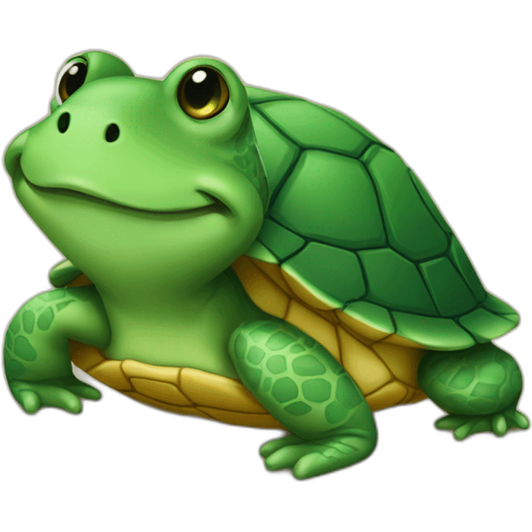 Grenouille sur tortue emoji