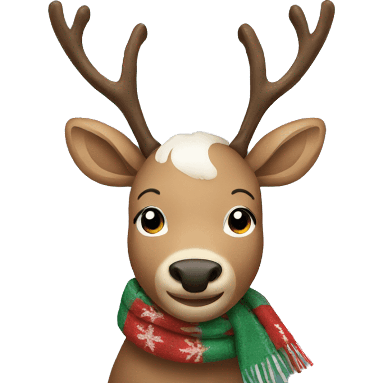 Reindeer with scarf emoji