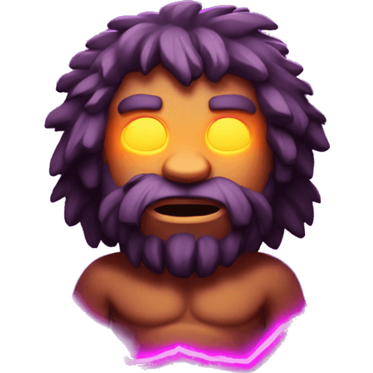 caveman glowing neon elements emoji