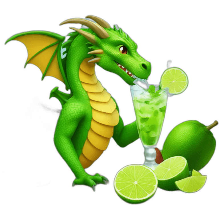 dragon drinking mojito emoji