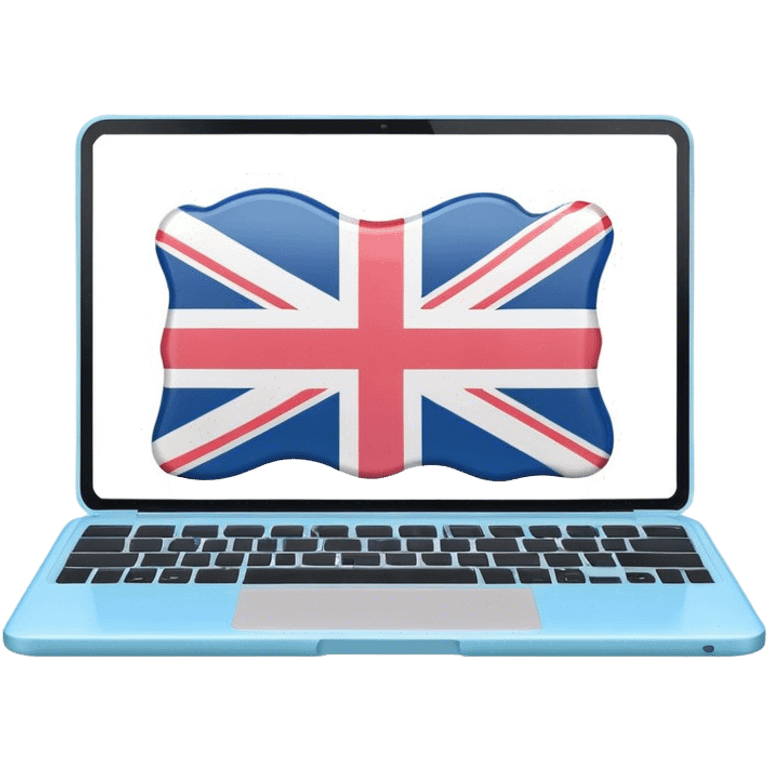 pastel melted laptop on the screen British flag emoji