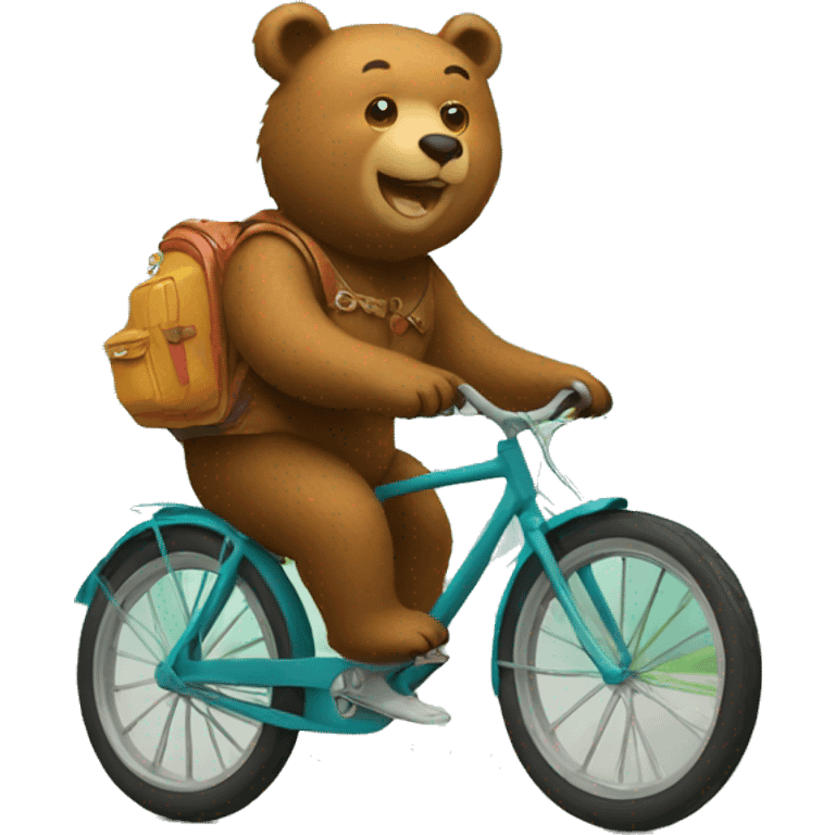 Bear riding a bike  emoji