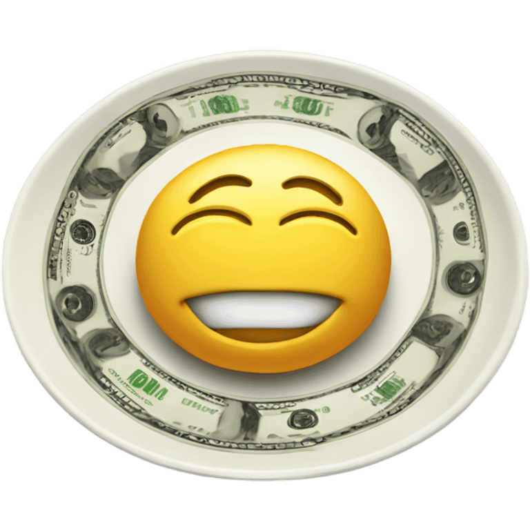 dollars on a  big dish emoji