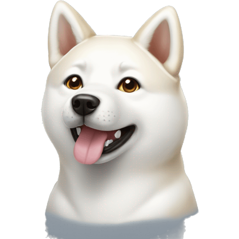 White SHIBA Inu dog  emoji