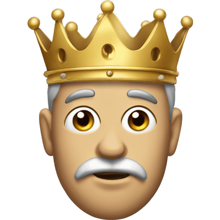 king with Gold crown holding monocle to his eye emoji