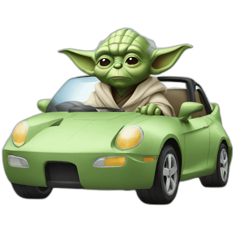 Yoda driving a car emoji