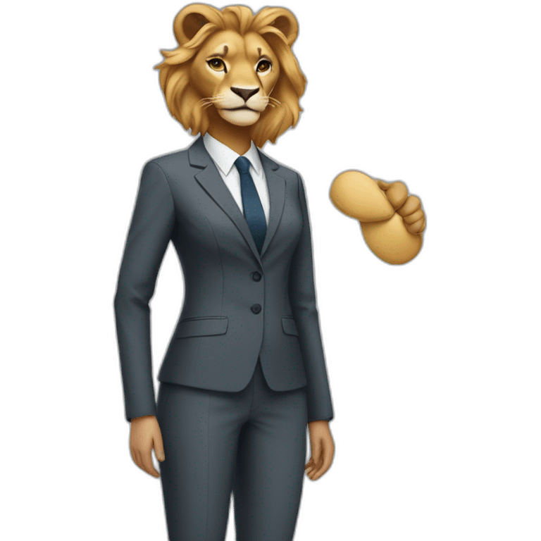 lioness in a professional female suit emoji