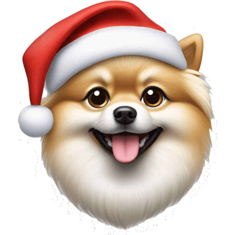 Dog The Finnish Pomeranian wearing Santa’s hat emoji