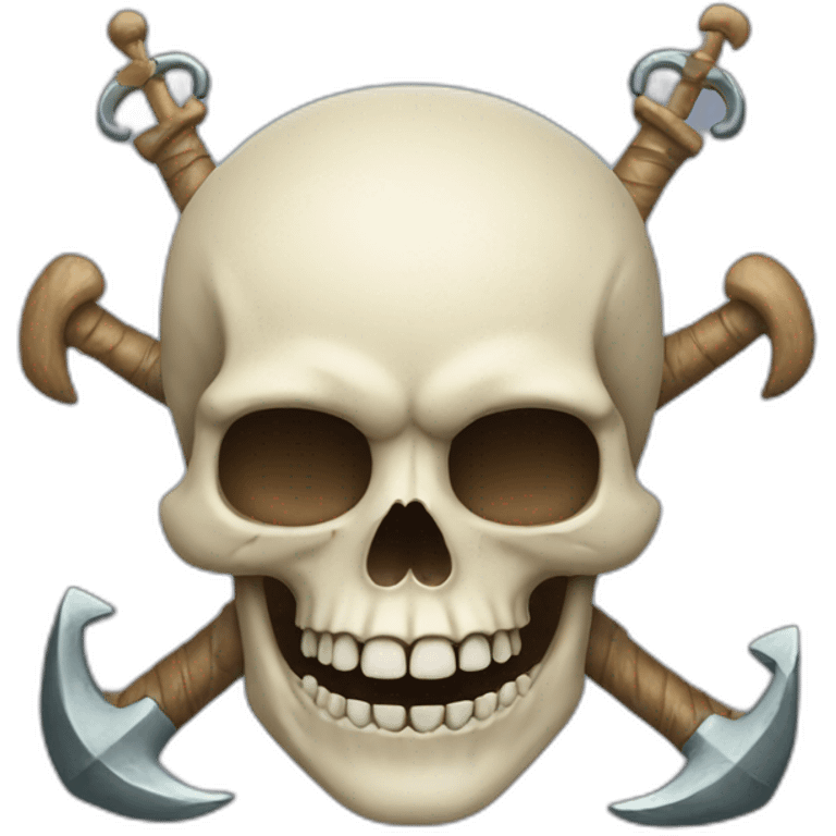 Skull with anchor between teeth emoji