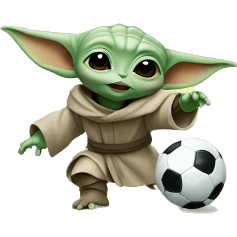 Baby yoda playing soccer emoji