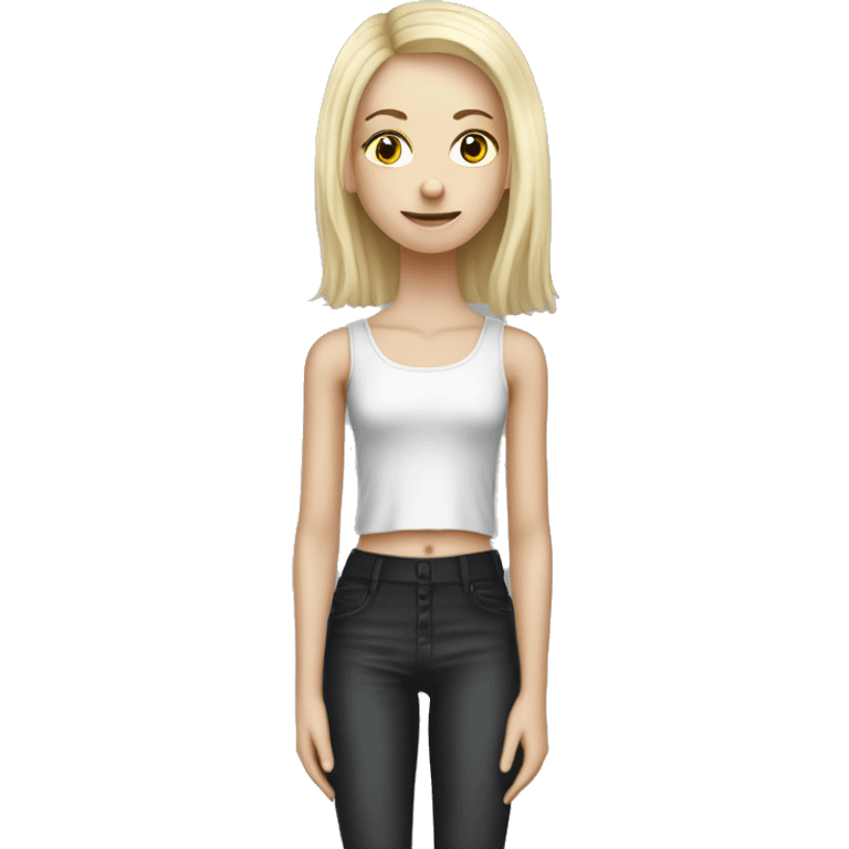  skinny slavic blonde girl in the piano emoji