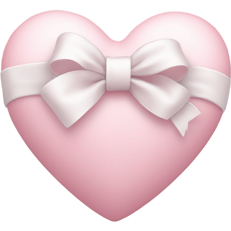 Pastel pink heart with white bow emoji